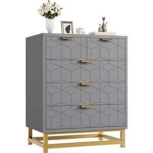 Dresser for Bedroom, 5 Drawer Dresser with Metal Legs, Modern Chest Organizer with Wide Storage, Chest of Drawers for Bedroom, Living Room, Entryway - 1 of 4