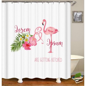 Lovely Flamingo Shower Curtains for Bathroom Waterproof Fabric Bath Curtain Durable Soft Stylish Bathroom Decor 72x72 Inch - 1 of 1