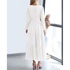 Coolmee Women's Dresses Casual Long Sleeve V Neck Elastic Waist Wedding Guest Maxi Dress - 3 of 4
