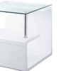 24" Nevaeh High Gloss Finish Accent Table Clear Glass/White - Acme Furniture - 4 of 4