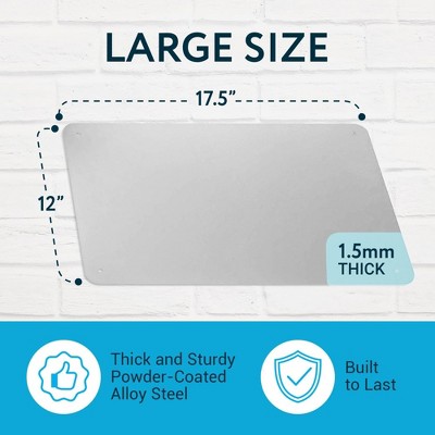 Silver Metal Magnetic Memo Board for Wall - 17.5 x 12 Inches