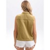 INSPIRE CHIC Women's Sleeveless Turndown Collar Button Down Chest Flap Pockets Washed Denim Vest - 4 of 4