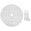 VidaXL Luxury Christmas Tree Skirt with Sock White 3 ft Fabric - 2 of 4