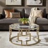 36" Sparkler Glass Coffee Table Gold Finish - Inspire Q: Clear Top, Iron Frame, Chic Design - 2 of 4