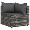Patio Corner Sofas with Cushions 2 pcs Gray Poly Rattan vidaXL - 3 of 4