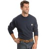 Carhartt Men's Loose Fit Heavyweight Long Sleeve Logo Pocket Work T-Shirt - K126NVY_X5 - 2 of 2
