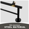 WOWOW 36 in. Wall Mounted Towel Bar in Matte Black, Stainless Steel Double Towel Holder - 4 of 4