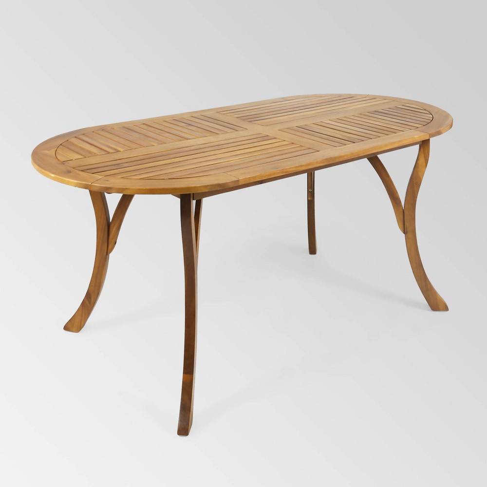 Hermosa Oval Acacia Wood 70 Dining Table Teak Christopher Knight Home