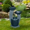 Northlight 32" Lighted Blue Modern Tiered Outdoor Garden Water Fountain - 2 of 4