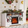 Console Table with Sliding Doors ,Fireplace TV Stand for 65 Inch TV，Entertainment Center with Storage Cabinets,for Living Room - 2 of 4