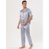 Lars Amadeus Men's Classic Satin Pajama Sets Short Sleeves Night Sleepwear - 4 of 4