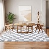 Washable Non Slip Grey Plaid Rug - Soft Large Checkered Carpet for Living Room, Bedroom, Dining Room, Nursery - 2 of 4