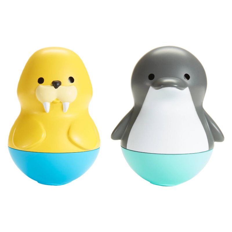 Munchkin Bath Bobbers Mold Free Baby and Toddler Bath Toy - 6+Months - Dolphin/Walrus, 1 of 6