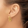 Chisel Stainless Steel Polished Yellow IP-plated Elongated 3mm Hinged Hoop Earrings - 3 of 4
