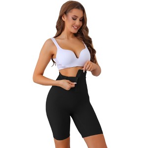 Allegra K Women's Flatten Tummy High Waist Control Panties Butt Lifter Thigh Slimmers with Hooks Closure - 1 of 4