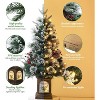 3 ft Pre-Lit Artificial Mini Christmas Tree with 78 Led Lights & Vintage Bells Base Festive Tabletop Decor with Berries - 2 of 4