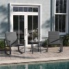 Emma and Oliver 3 Piece Outdoor Rocking Chair Patio Set with Flex Comfort Material and Metal Framed Glass Top Table - image 2 of 4