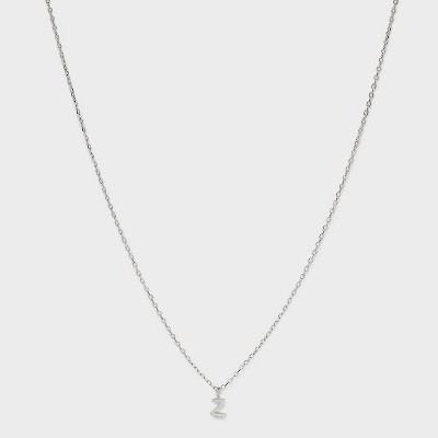 Sterling Silver Small Polished Initial Pendant Necklace - A New Day™ Silver