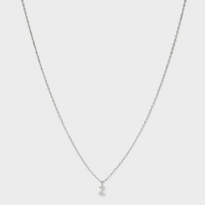 Sterling Silver Small Polished Initial Pendant Necklace - A New Day™ Silver - 1 of 4