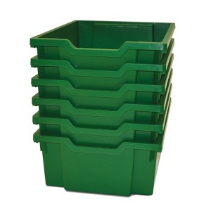 Gratnells Deep F2 Tray, Grass Green, 12.3" x 16.8" x 5.9", Heavy Duty School, Industrial & Utility Bins, Pack of 6 - 1 of 1
