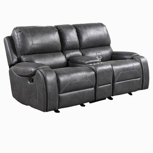 Steve Silver Co. Keily Manual Glider Recliner Loveseat Gray : Target