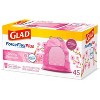 Glad ForceFlexPlus Tall Kitchen Drawstring Pink Trash Bags - Cherry Blossom - 13 Gallon - image 4 of 4