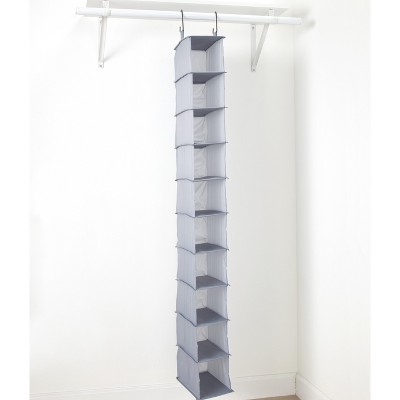 Lakeside Closet Rod Hanging 10-Pocket Fabric Organizer with Top Hooks - 3 Pieces