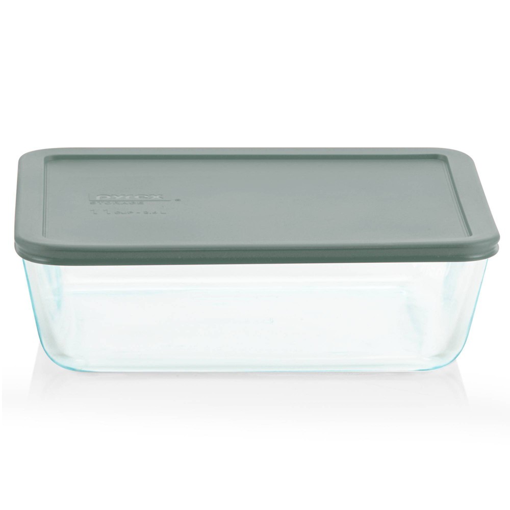 Pyrex 11c Rectangular Glass Food Storage Tranquil Green with lids