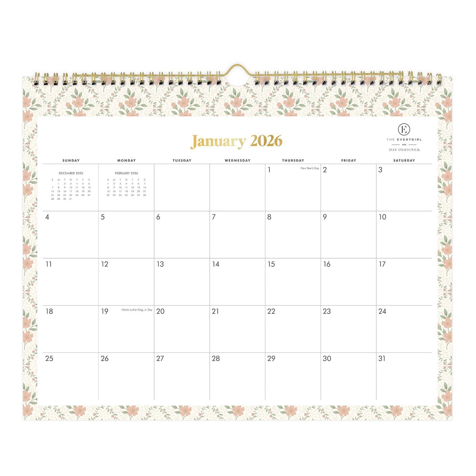 Blue Sky The Everygirl 2026 Monthly Wall Calendar 15"x12" Channie Desert Rose