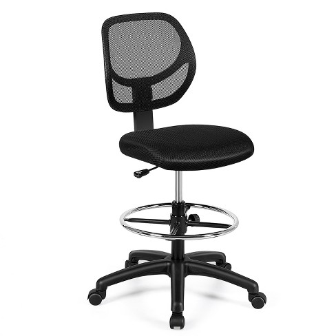 Costway Mid Back Armless Office Chair Adjustable Swivel Fabric Task Desk  Chair : Target