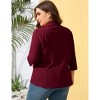 Clearlove Casual Blazer for Plus Size Women Office Business 3/4 Sleeve Open Front Cardigans Jacket Work Suit with Pockets - 3 of 4