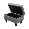 DOMETOUR Dark Gray Semi-PU Synthetic Leather Ottoman-Modern Upholstered Footrest or Accent Bench for Living Room, Bedroom, or Office - 4 of 4