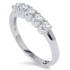 Pompeii3 1/4 Ct Five Stone EX3 Lab Created Diamond Wedding Ring 14k White Gold (H-I,SI2-I1) - 2 of 4