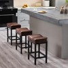 Okak Set of 2 Nailhead Trim Saddle Shaped Counter Height Bar Stools for Dining Rooms,PU Upholstered Counter Bar Stools with Steel Frame - 4 of 4