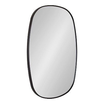 Kate and Laurel Zayda Metal Danish Oval Mirror, 20x30, Black