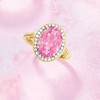 Ross-Simons 5.25 Carat Pink Topaz and .21 ct. t.w. Diamond Ring in 14kt Yellow Gold - 4 of 4