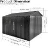 Janey Metal Outdoor Storage Box, Patio Storage Shed with 2 Lockable Doors and Foundation Base, Outdoor Furniture - Maison Boucle - 3 of 4