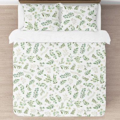 Sweet Jojo Designs Full/Queen Comforter Bedding Set Botanical Green and White 3 pc — фото 3