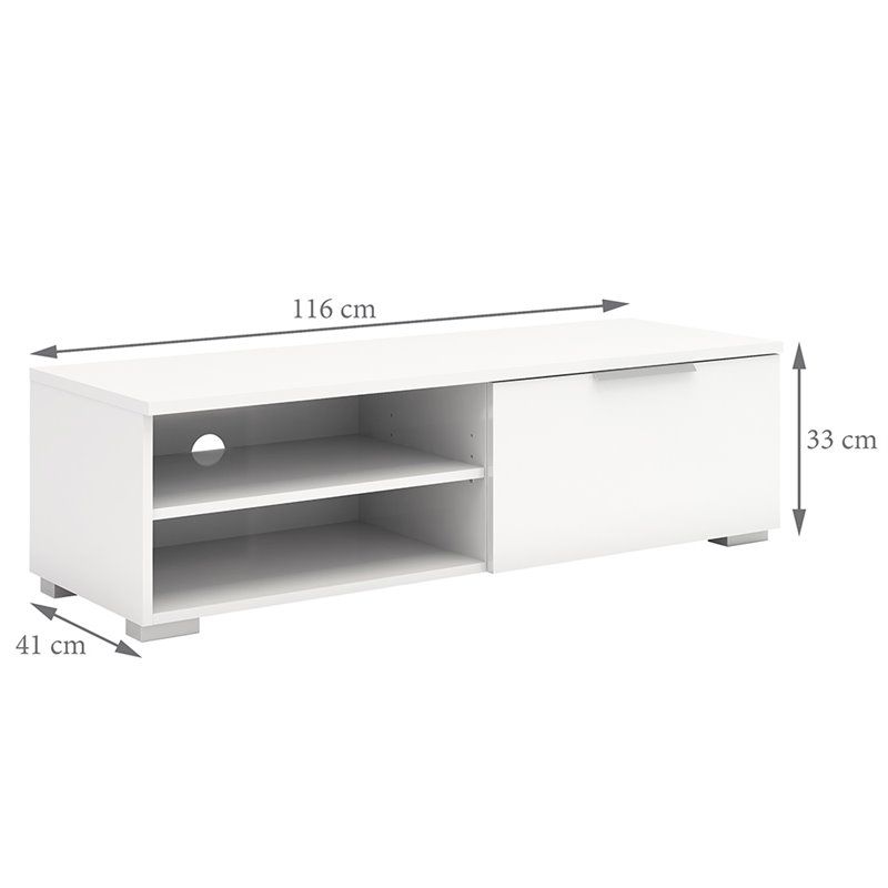 Tvilum Match 46" TV Stand in White High Gloss, 4 of 5