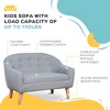 Yinvani Gray Wooden Frame 2-Seater Kids Armchair Sofa - 3 of 4