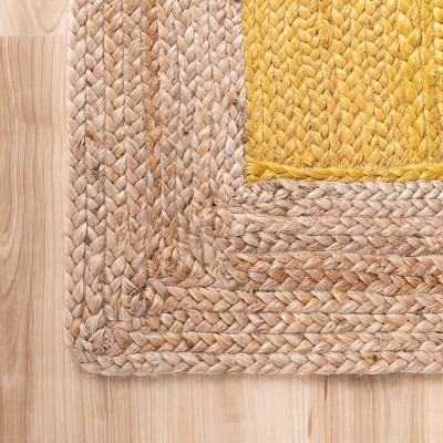 Braided Eleonora Handmade Jute Rectangular Rug, 5' x 8', Yellow