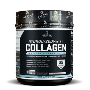 Sascha Fitness Hydrolyzed Multi Collagen Peptides Types I, II & III – Hair, Skin & Bone Support – Unflavored Powder 16.54 oz - 1 of 4