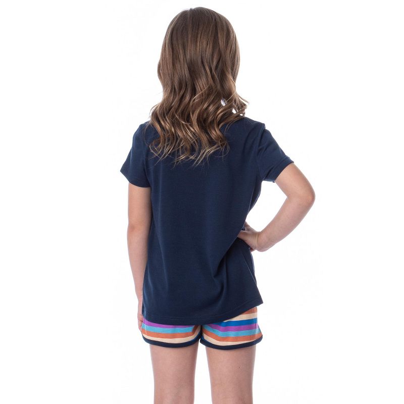 NASA Girls' Retro Stripes Rocket Sleep Pajama Set Shorts Crewneck Multicolored, 5 of 6