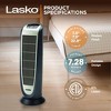 Lasko 5160 Portable Electric 1500 Watt Room Oscillating Ceramic Tower Space Heater with Remote, Adjustable Thermostat, Digital Controls, and Timer - 3 of 4