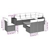 vidaXL Patio Sofa Set with Cushions Outdoor Furniture 9 Piece Poly Rattan - Gray - 3 of 4