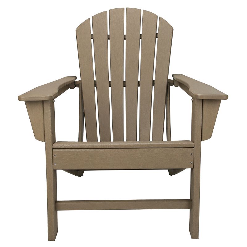 Leisure Classics UV Protected HDPE Indoor Outdoor Adirondack Lounge Patio Porch Deck Chair, Taupe, 2 of 7