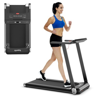 SurperFit  Folding Electric Treadmill Compact Walking Running Machine w/APP Control Speaker