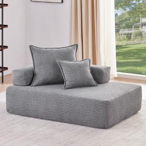 Special Frame U-Shaped Sectional Sofa: Luxe Boucle Floor Couch, Convertible, Spacious Foam-Filled - Ideal for Living Room - 1 of 4
