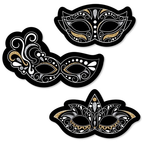 Big Dot Of Happiness Masquerade - Diy Shaped Carnival Mask Party Cut-outs 24 Count Target