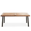 CAVINAS 69 Inch Rectangle Patio Table,Outdoor Dining Table with Acacia Wood Tabletop and Metal Legs for Porch Backyard Balcony,Natural - 2 of 4